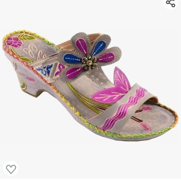 Corkys Shoes - Elite By Corkys NIB Pacific Gray Leather Slip On Mules Sandals Size 11